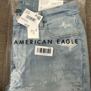 American Eagle Outfitters High-Rise Light Blue Distressed Jeans